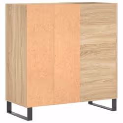 vidaXL Record Cabinet Record Storage Cabinet Sideboard White Engineered Wood - sonoma oak - Additional view 5
