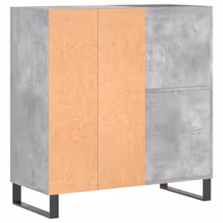 vidaXL Record Cabinet Record Storage Cabinet Sideboard White Engineered Wood - concrete grey - Additional view 5