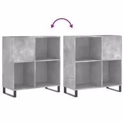 vidaXL Record Cabinet Record Storage Cabinet Sideboard White Engineered Wood - concrete grey - Additional view 6