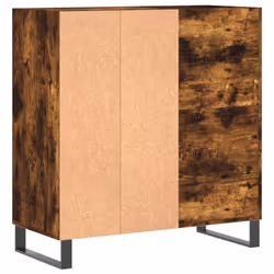 vidaXL Record Cabinet Record Storage Cabinet Sideboard White Engineered Wood - smoked oak - Additional view 5