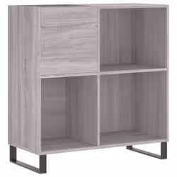 vidaXL Record Cabinet Record Storage Cabinet Sideboard White Engineered Wood - grey sonoma