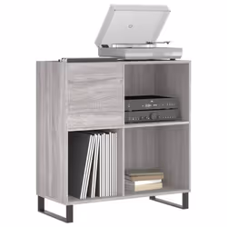 vidaXL Record Cabinet Record Storage Cabinet Sideboard White Engineered Wood - grey sonoma