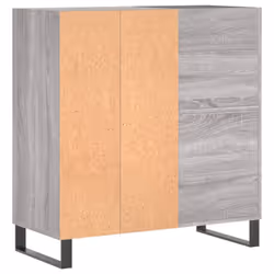 vidaXL Record Cabinet Record Storage Cabinet Sideboard White Engineered Wood - grey sonoma - Additional view 5