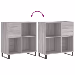 vidaXL Record Cabinet Record Storage Cabinet Sideboard White Engineered Wood - grey sonoma - Additional view 6