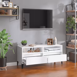 vidaXL TV Cabinet TV Unit Storage Cabinet Media Unit Cupboard Engineered Wood - white, 100 x 34.5 x 44.5 cm - Additional view 2