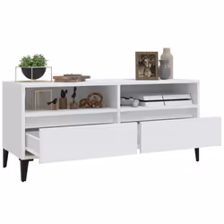 vidaXL TV Cabinet TV Unit Storage Cabinet Media Unit Cupboard Engineered Wood - white, 100 x 34.5 x 44.5 cm - Additional view 4
