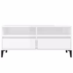 vidaXL TV Cabinet TV Unit Storage Cabinet Media Unit Cupboard Engineered Wood - high gloss white, 100 x 34.5 x 44.5 cm - Additional view 5