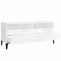 vidaXL TV Cabinet TV Unit Storage Cabinet Media Unit Cupboard Engineered Wood - high gloss white, 100 x 34.5 x 44.5 cm - Additional view 7