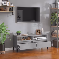 vidaXL TV Cabinet TV Unit Storage Cabinet Media Unit Cupboard Engineered Wood - concrete grey, 100 x 34.5 x 44.5 cm - Additional view 2