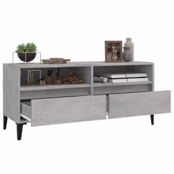 vidaXL TV Cabinet TV Unit Storage Cabinet Media Unit Cupboard Engineered Wood - concrete grey, 100 x 34.5 x 44.5 cm - Additional view 4