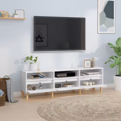 vidaXL TV Cabinet TV Unit Storage Cabinet Media Unit Cupboard Engineered Wood - white, 150 x 30 x 44.5 cm - Additional view 2