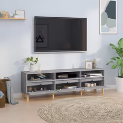 vidaXL TV Cabinet TV Unit Storage Cabinet Media Unit Cupboard Engineered Wood - concrete grey, 150 x 30 x 44.5 cm - Additional view 2