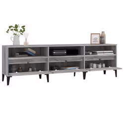 vidaXL TV Cabinet TV Unit Storage Cabinet Media Unit Cupboard Engineered Wood - grey sonoma, 150 x 30 x 44.5 cm - Additional view 4