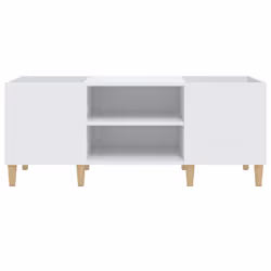 vidaXL Record Cabinet Office Vinyl Storage Cabinet Sideboard Engineered Wood - white, 121 x 38 x 48 cm - Additional view 4
