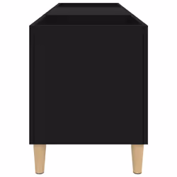 vidaXL Record Cabinet Office Vinyl Storage Cabinet Sideboard Engineered Wood - black, 121 x 38 x 48 cm - Additional view 5