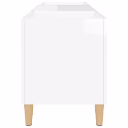 vidaXL Record Cabinet Office Vinyl Storage Cabinet Sideboard Engineered Wood - high gloss white, 121 x 38 x 48 cm - Additional view 5