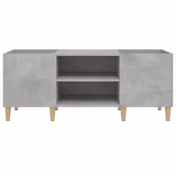 vidaXL Record Cabinet Office Vinyl Storage Cabinet Sideboard Engineered Wood - concrete grey, 121 x 38 x 48 cm - Additional view 4