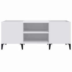 vidaXL Record Cabinet Office Vinyl Storage Cabinet Sideboard Engineered Wood - white, 121 x 38 x 48 cm - Additional view 4