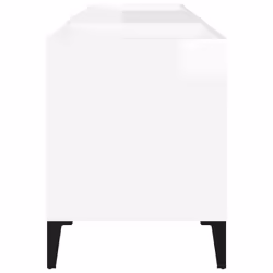 vidaXL Record Cabinet Office Vinyl Storage Cabinet Sideboard Engineered Wood - high gloss white, 121 x 38 x 48 cm - Additional view 5