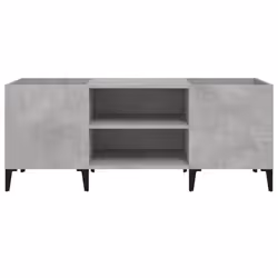 vidaXL Record Cabinet Office Vinyl Storage Cabinet Sideboard Engineered Wood - concrete grey, 121 x 38 x 48 cm - Additional view 4