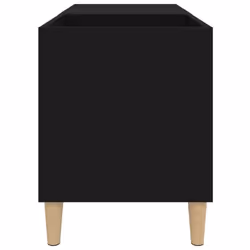 vidaXL Record Cabinet Office Vinyl Storage Cabinet Sideboard Engineered Wood - black, 84.5 x 38 x 48 cm - Additional view 5