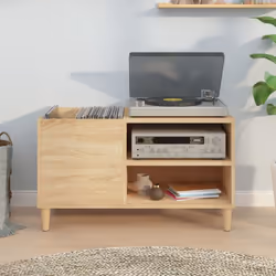 vidaXL Record Cabinet Office Vinyl Storage Cabinet Sideboard Engineered Wood - sonoma oak, 84.5 x 38 x 48 cm - Additional view 2