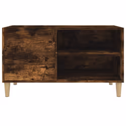 vidaXL Record Cabinet Office Vinyl Storage Cabinet Sideboard Engineered Wood - smoked oak, 84.5 x 38 x 48 cm - Additional view 4