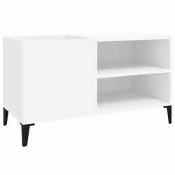 vidaXL Record Cabinet Office Vinyl Storage Cabinet Sideboard Engineered Wood - white, 84.5 x 38 x 48 cm