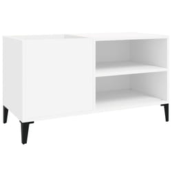 vidaXL Record Cabinet Office Vinyl Storage Cabinet Sideboard Engineered Wood - white, 84.5 x 38 x 48 cm
