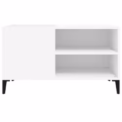 vidaXL Record Cabinet Office Vinyl Storage Cabinet Sideboard Engineered Wood - white, 84.5 x 38 x 48 cm - Additional view 4
