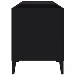 vidaXL Record Cabinet Office Vinyl Storage Cabinet Sideboard Engineered Wood - black, 84.5 x 38 x 48 cm - Additional view 5