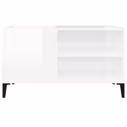 vidaXL Record Cabinet Office Vinyl Storage Cabinet Sideboard Engineered Wood - high gloss white, 84.5 x 38 x 48 cm - Additional view 4