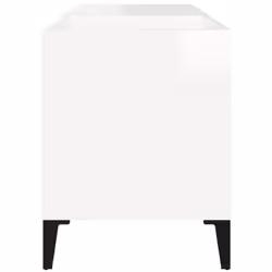 vidaXL Record Cabinet Office Vinyl Storage Cabinet Sideboard Engineered Wood - high gloss white, 84.5 x 38 x 48 cm - Additional view 5