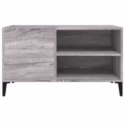 vidaXL Record Cabinet Office Vinyl Storage Cabinet Sideboard Engineered Wood - grey sonoma, 84.5 x 38 x 48 cm - Additional view 4