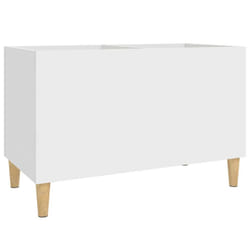 vidaXL Record Cabinet Office Vinyl Storage Cabinet Sideboard Engineered Wood - white