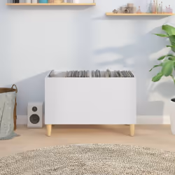 vidaXL Record Cabinet Office Vinyl Storage Cabinet Sideboard Engineered Wood - white