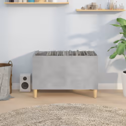 vidaXL Record Cabinet Office Vinyl Storage Cabinet Sideboard Engineered Wood - concrete grey