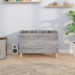 vidaXL Record Cabinet Office Vinyl Storage Cabinet Sideboard Engineered Wood - grey sonoma - Additional view 2