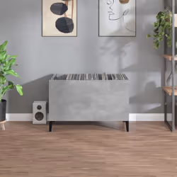 vidaXL Record Cabinet Office Vinyl Storage Cabinet Sideboard Engineered Wood - concrete grey - Additional view 2