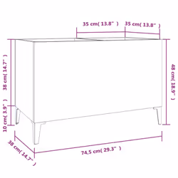 vidaXL Record Cabinet Office Vinyl Storage Cabinet Sideboard Engineered Wood - concrete grey - Additional view 7