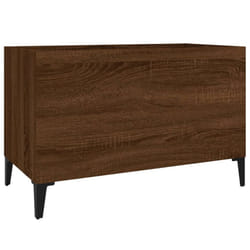 vidaXL Record Cabinet Office Vinyl Storage Cabinet Sideboard Engineered Wood - brown oak