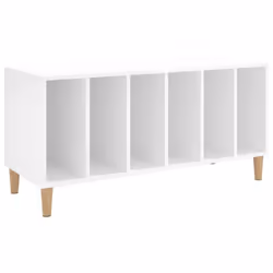 vidaXL Record Cabinet Sideboard Vinyl Storage Cabinet Display Engineered Wood - white