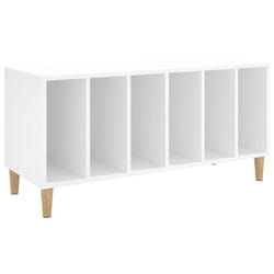 vidaXL Record Cabinet Sideboard Vinyl Storage Cabinet Display Engineered Wood - white