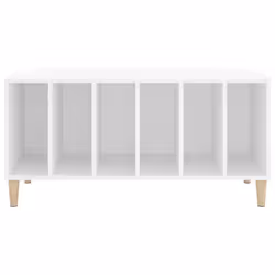 vidaXL Record Cabinet Sideboard Vinyl Storage Cabinet Display Engineered Wood - white - Additional view 4