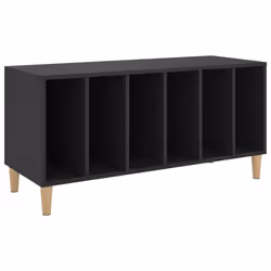 vidaXL Record Cabinet Sideboard Vinyl Storage Cabinet Display Engineered Wood - black
