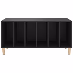 vidaXL Record Cabinet Sideboard Vinyl Storage Cabinet Display Engineered Wood - black - Additional view 4