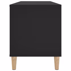 vidaXL Record Cabinet Sideboard Vinyl Storage Cabinet Display Engineered Wood - black - Additional view 5