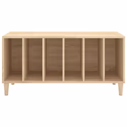 vidaXL Record Cabinet Sideboard Vinyl Storage Cabinet Display Engineered Wood - sonoma oak - Additional view 4