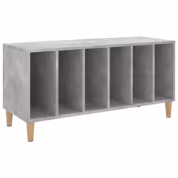 vidaXL Record Cabinet Sideboard Vinyl Storage Cabinet Display Engineered Wood - concrete grey