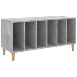 vidaXL Record Cabinet Sideboard Vinyl Storage Cabinet Display Engineered Wood - concrete grey